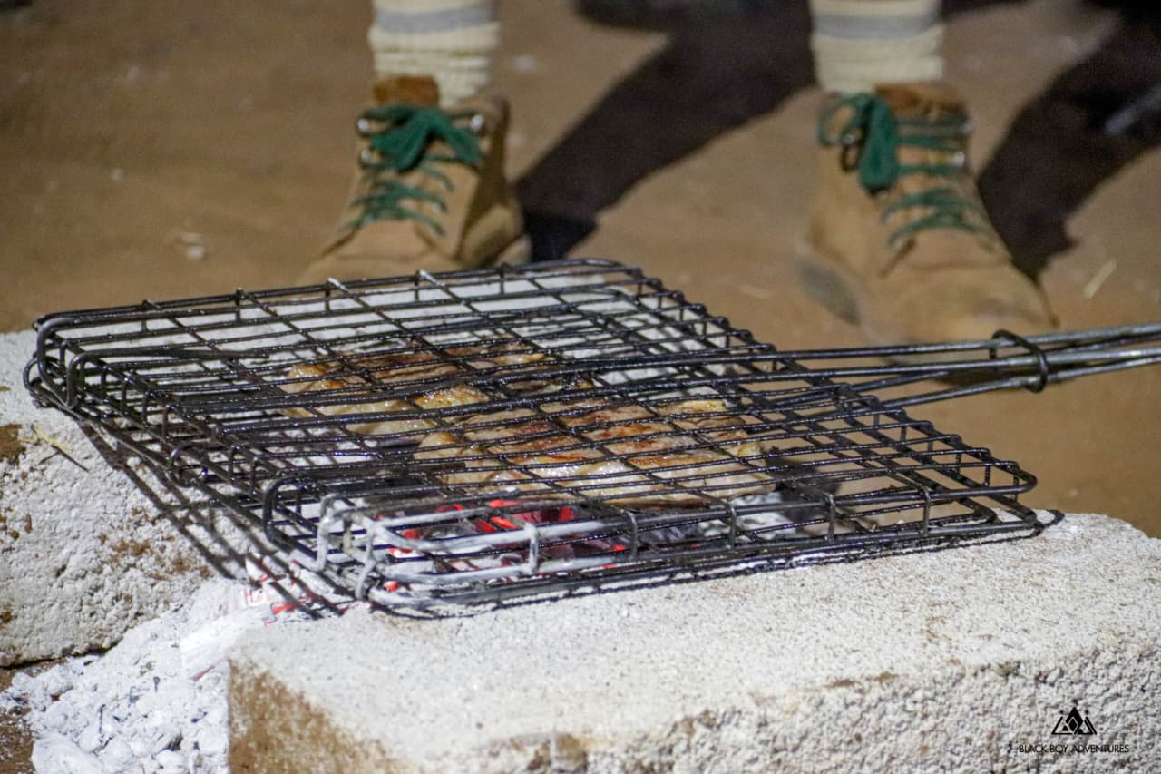 Black Boy Adventures campsite setup in Botswana